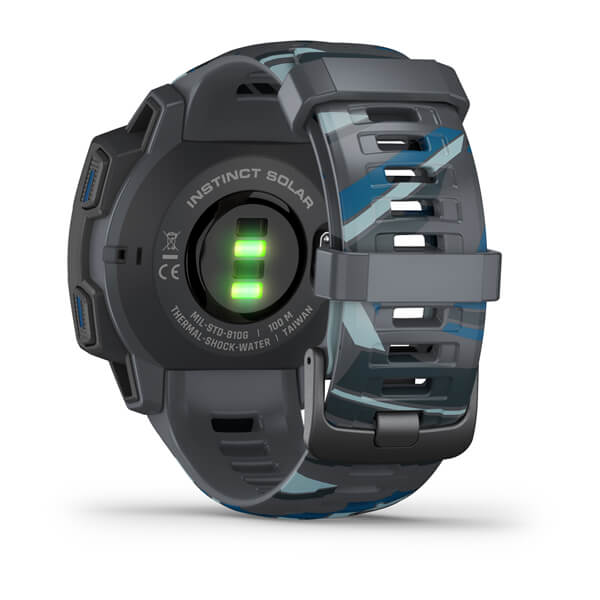 ساعة Garmin Instinct Solar Tactical Edition بسوار سيليكون "بايبلاين" وشاشة عرض ملونة بالكامل