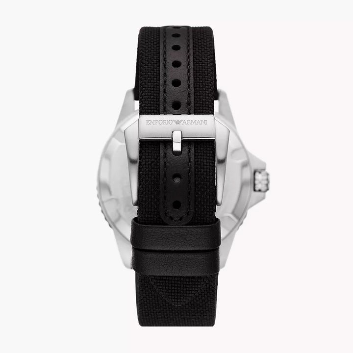 Emporio Armani Three-Hand Date Black Rpet Watch