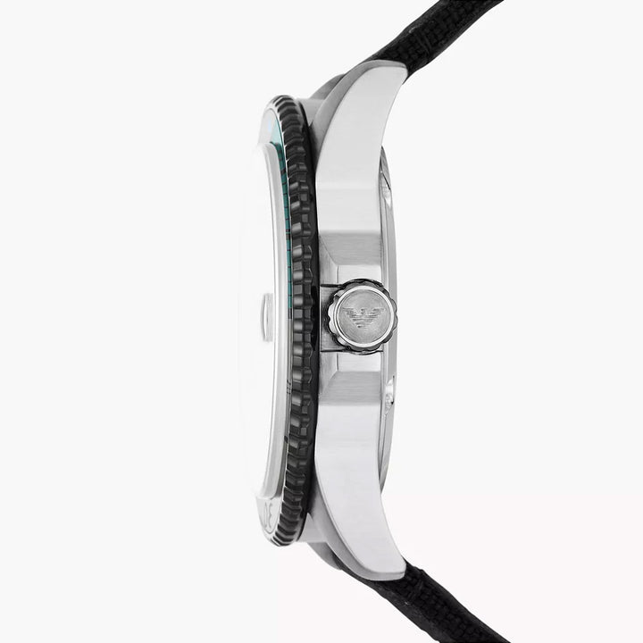 Emporio Armani Three-Hand Date Black Rpet Watch