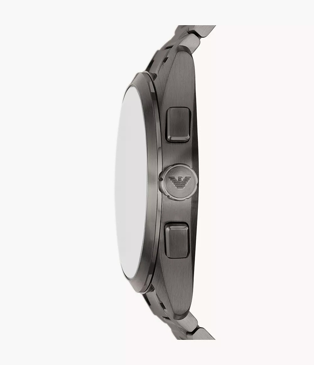 EMPORIO ARMANI CHRONOGRAPH GUNMETAL STAINLESS STEEL WATCH