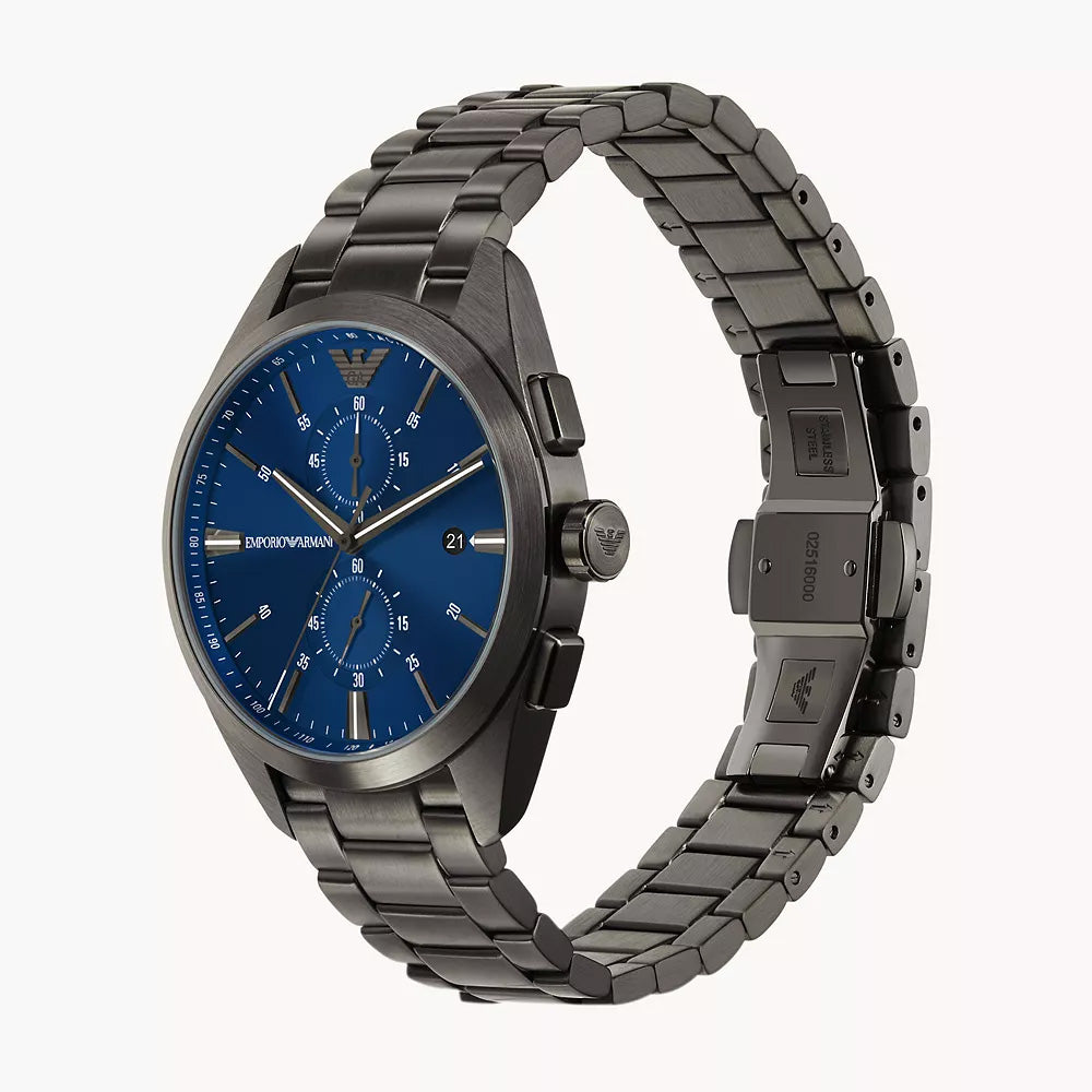 Emporio Armani Chronograph Gunmetal Stainless Steel Watch