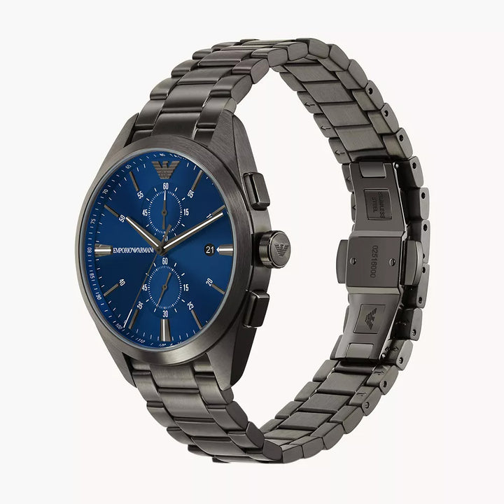 EMPORIO ARMANI CHRONOGRAPH GUNMETAL STAINLESS STEEL WATCH