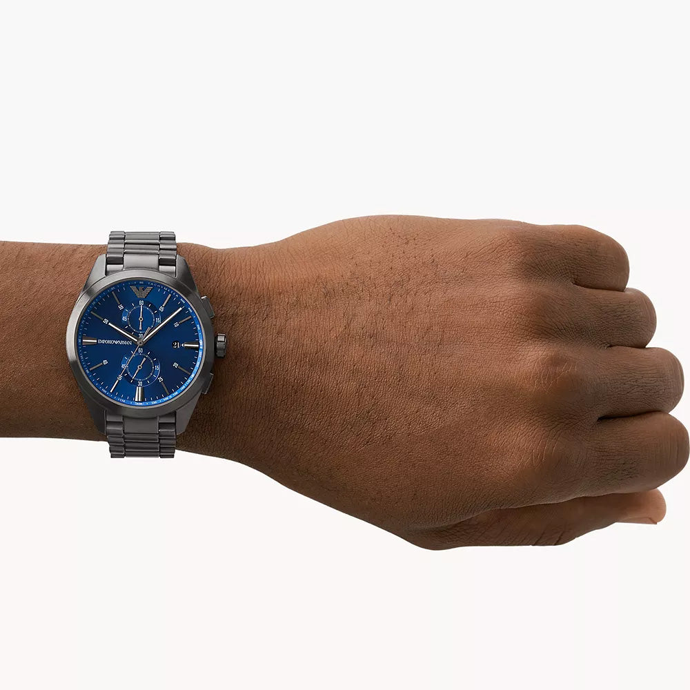 Emporio Armani Chronograph Gunmetal Stainless Steel Watch