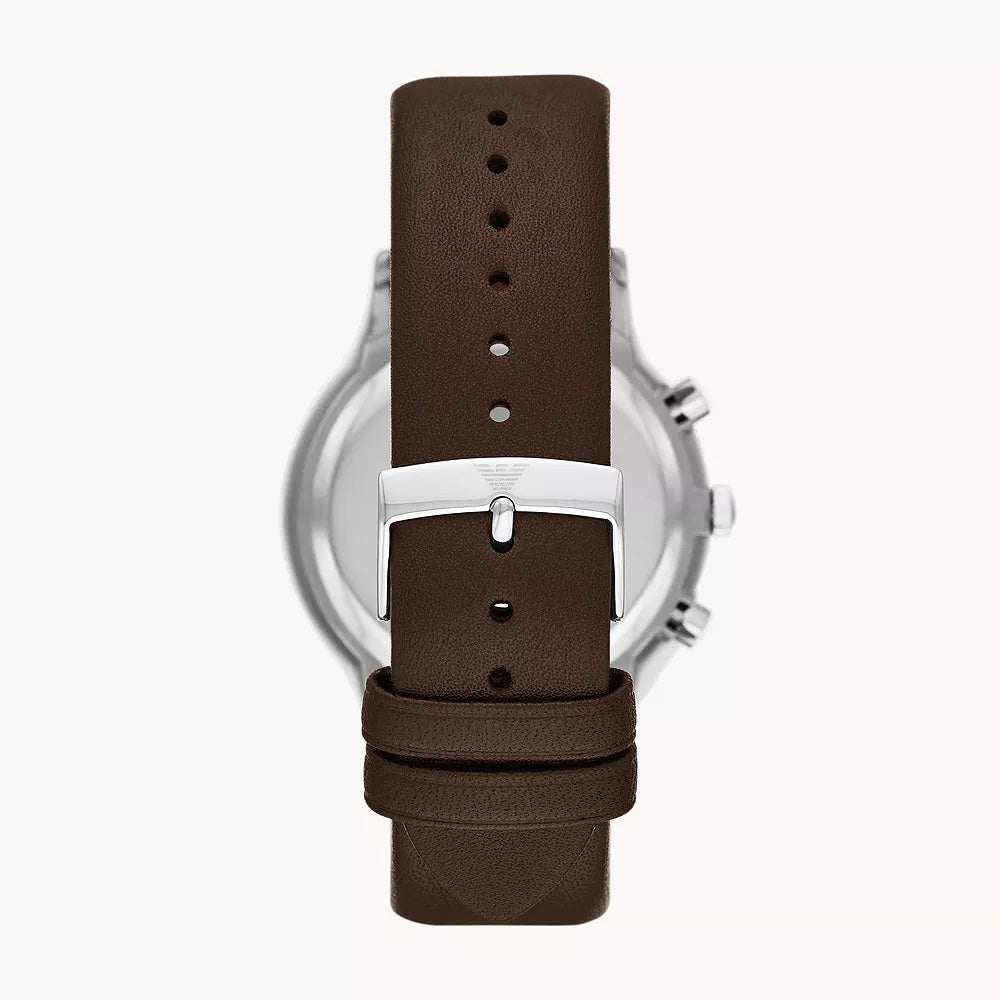 EMPORIO ARMANI CHRONOGRAPH BROWN LEATHER WATCH