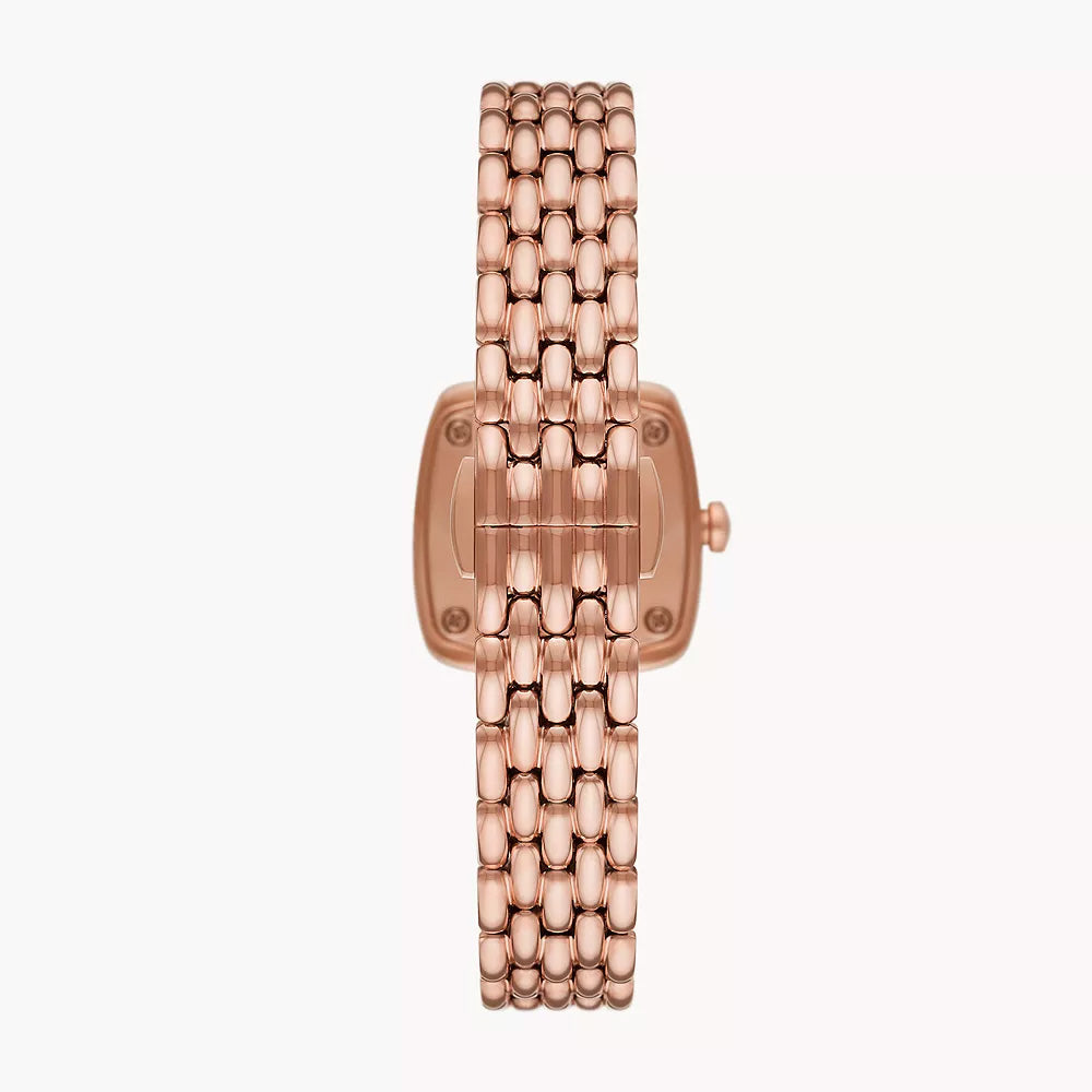 EMPORIO ARMANI TWO-HAND ROSE GOLD STAINLESS STEEL WATCH