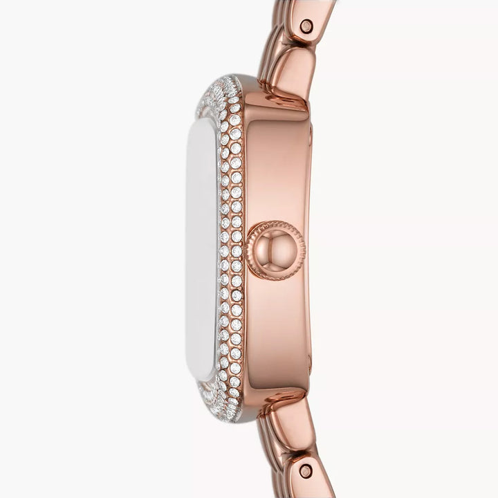 EMPORIO ARMANI TWO-HAND ROSE GOLD STAINLESS STEEL WATCH