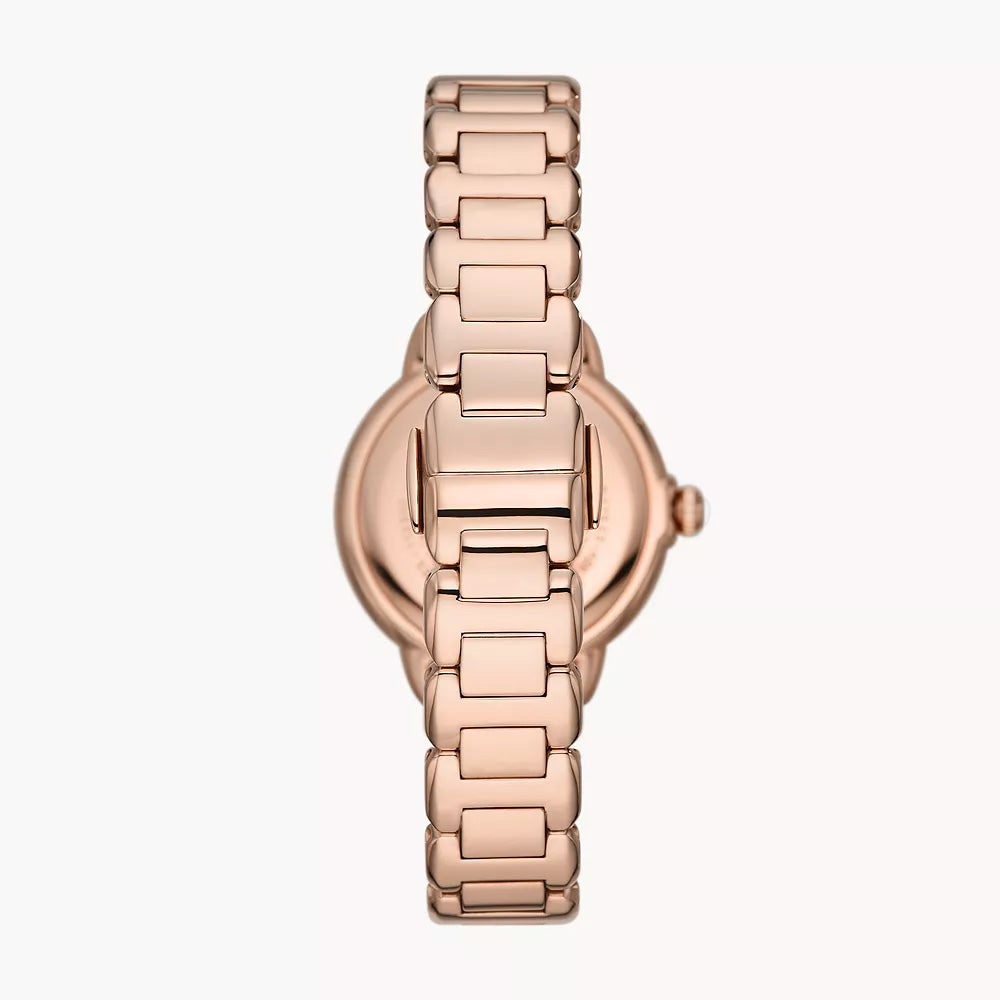 EMPORIO ARMANI THREE-HAND ROSE GOLD-TONE STAINLESS STEEL WATCH