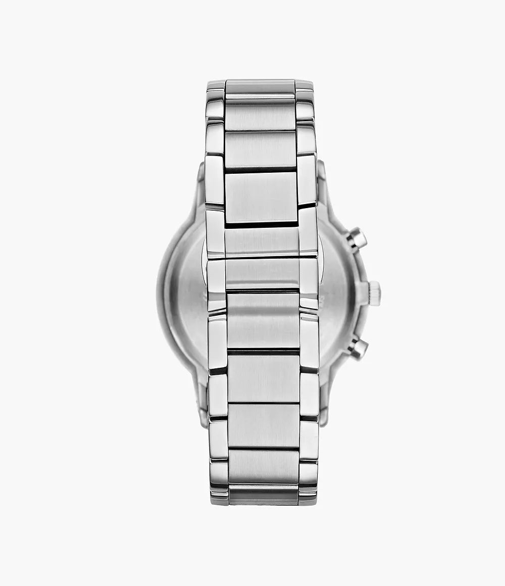 Emporio Armani Men's Chronograph Blue Dial Stainless Steel Renato Fashion Quartz Watch