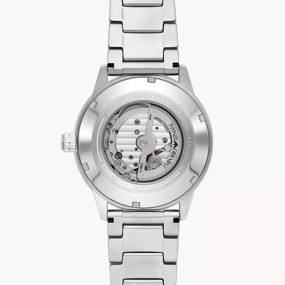 EMPORIO ARMANI AUTOMATIC STAINLESS STEEL WATCH