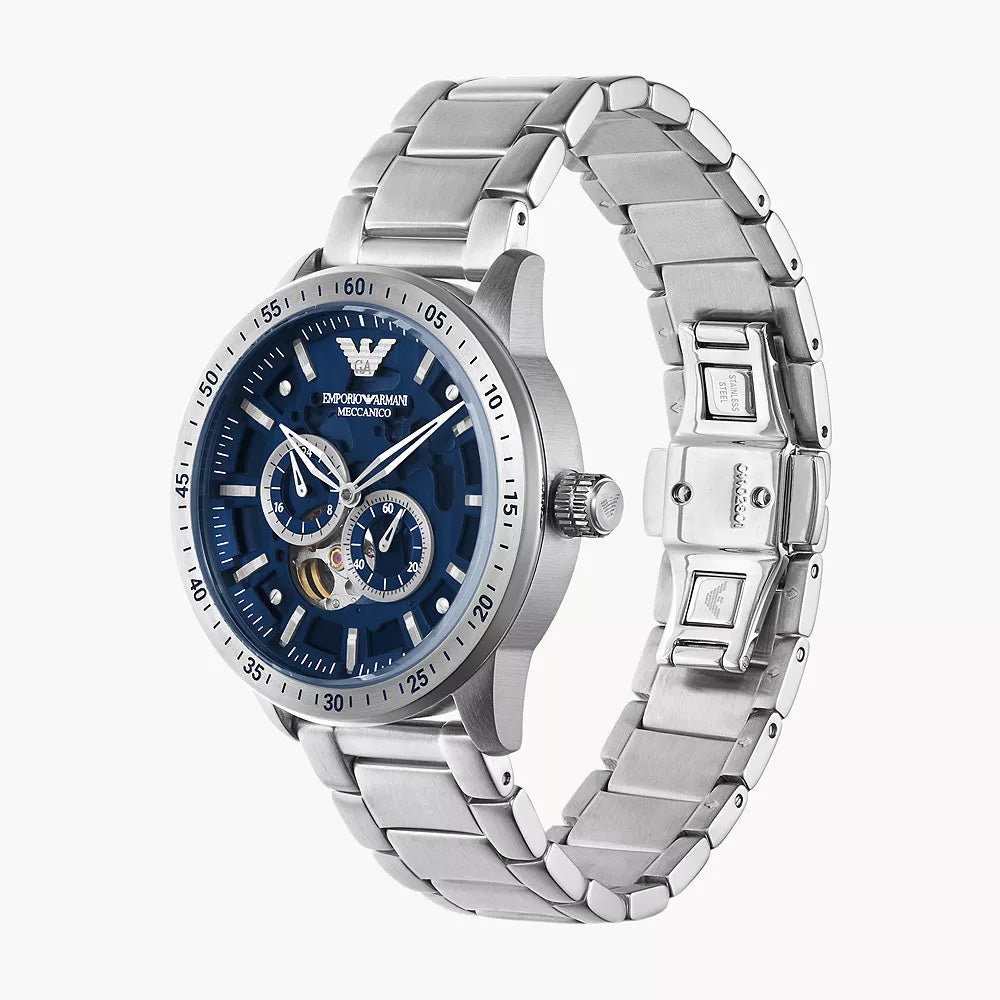 EMPORIO ARMANI AUTOMATIC STAINLESS STEEL WATCH