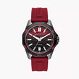 Armani Exchange Three-Hand Date Black Silicone Watch