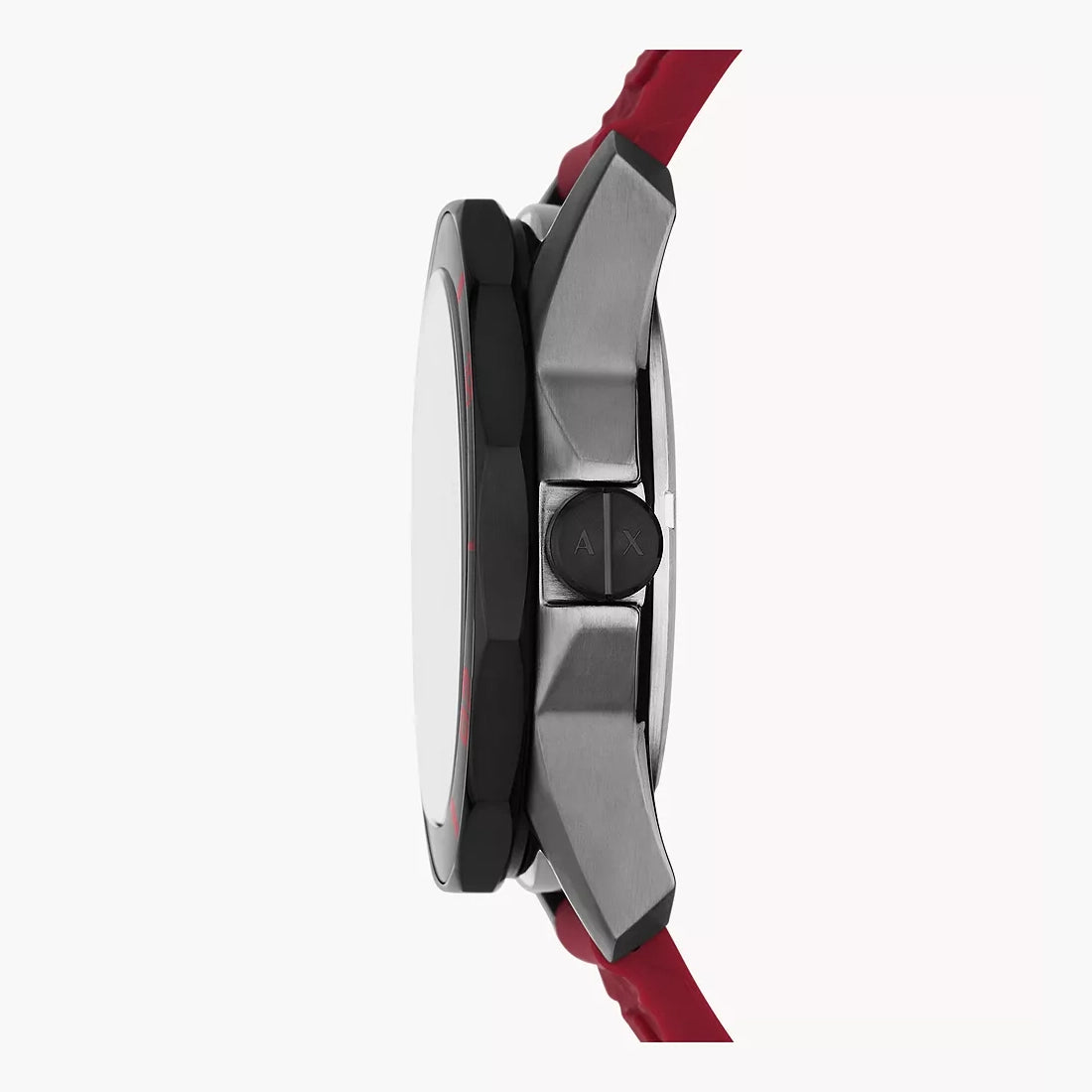 Armani Exchange Three-Hand Date Black Silicone Watch