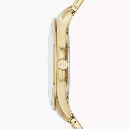 Armani Exchange Men's Three-Hand Gold-Tone Stainless Steel Watch