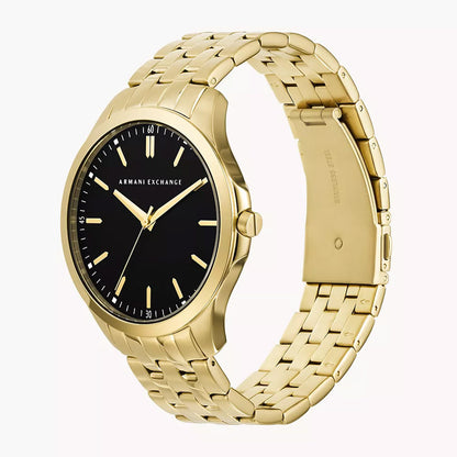 Armani Exchange Men's Three-Hand Gold-Tone Stainless Steel Watch