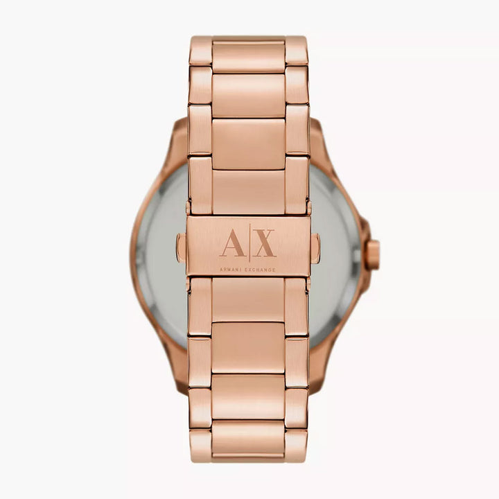 Armani Exchange Men's Three-Hand Date Rose Gold-Tone Stainless Steel Watch