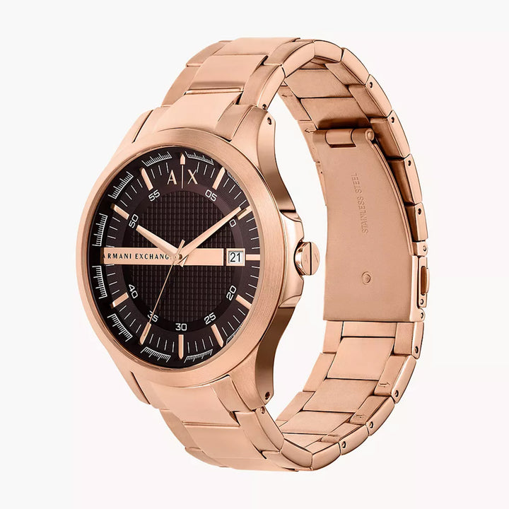 Armani Exchange Men's Three-Hand Date Rose Gold-Tone Stainless Steel Watch