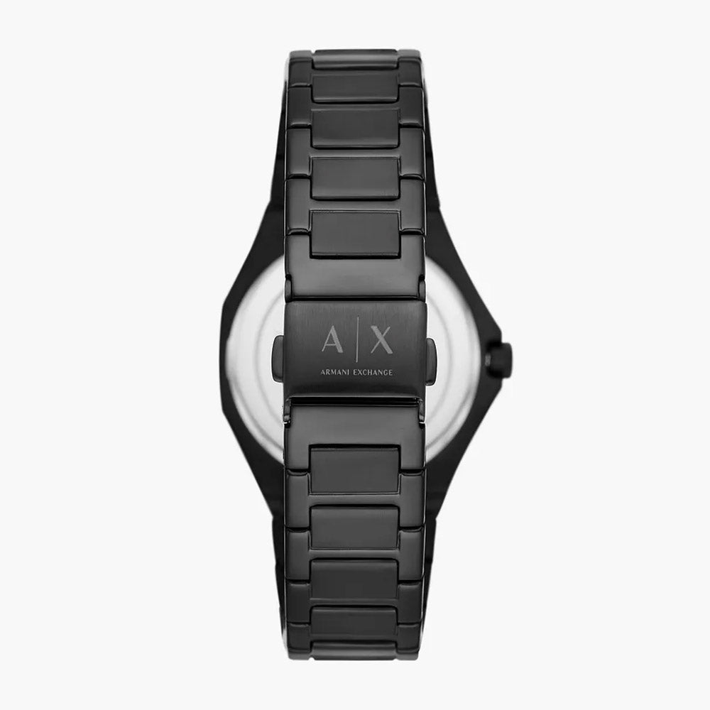 Armani Exchange Women's Three-Hand Black Stainless Steel Green Dial Watch