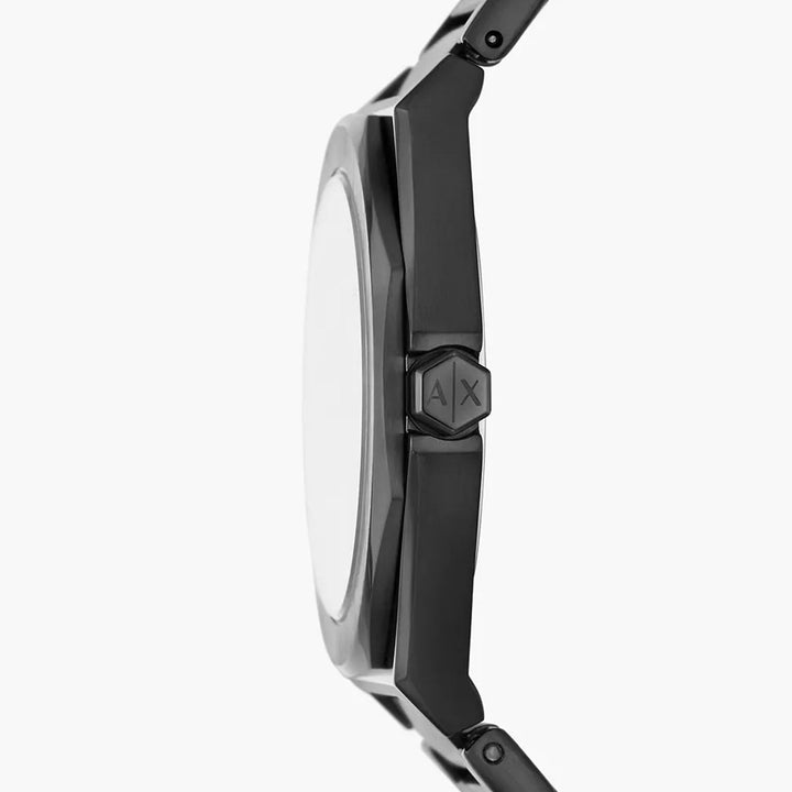 Armani Exchange Women's Three-Hand Black Stainless Steel Green Dial Watch