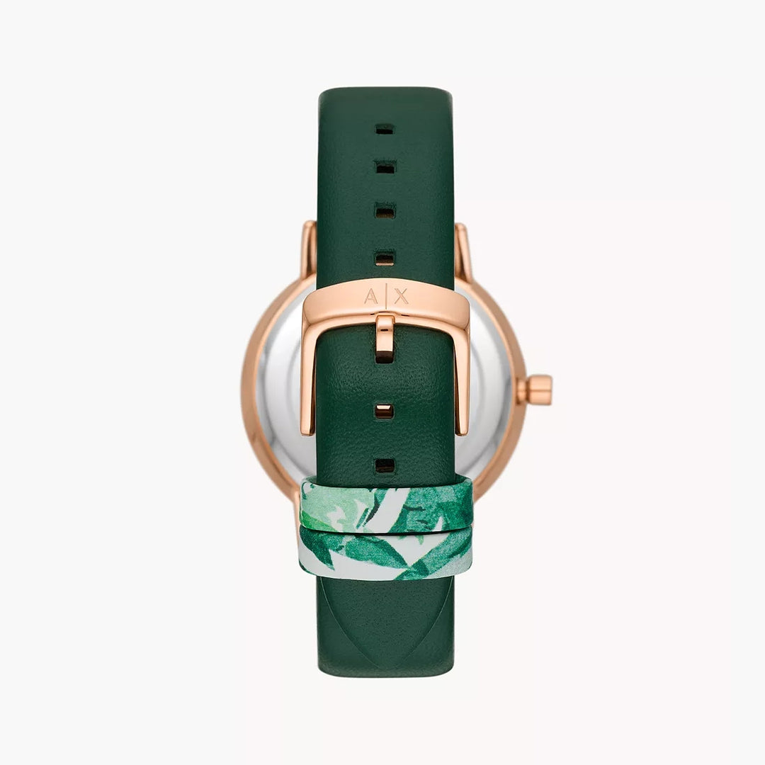 Armani Exchange Lola Women's Green Pro-Planet Leather Watch