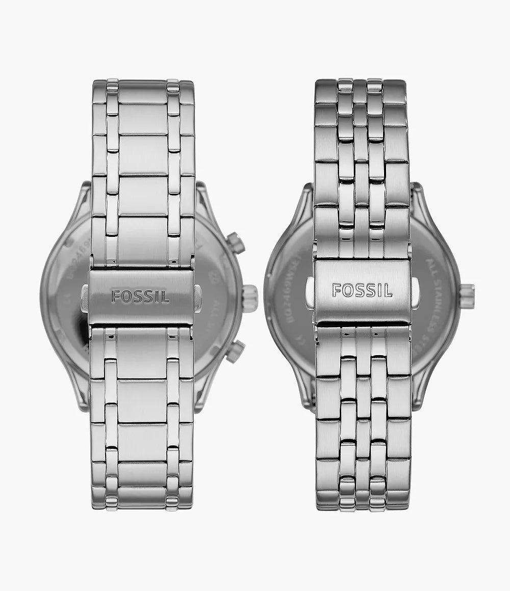 Fossil Couple Set His Her Stainless Steel Watches BQ2469SET