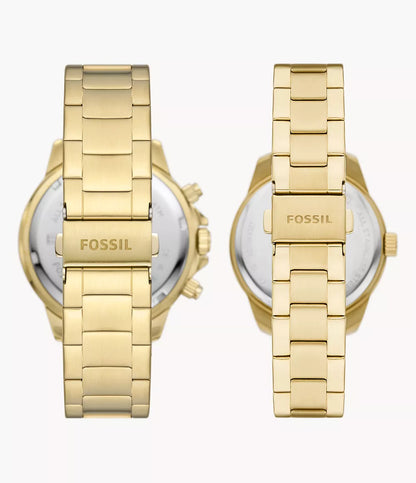 Fossil Bannon Stainless Steel Couple Set Watch - BQ2754SET
