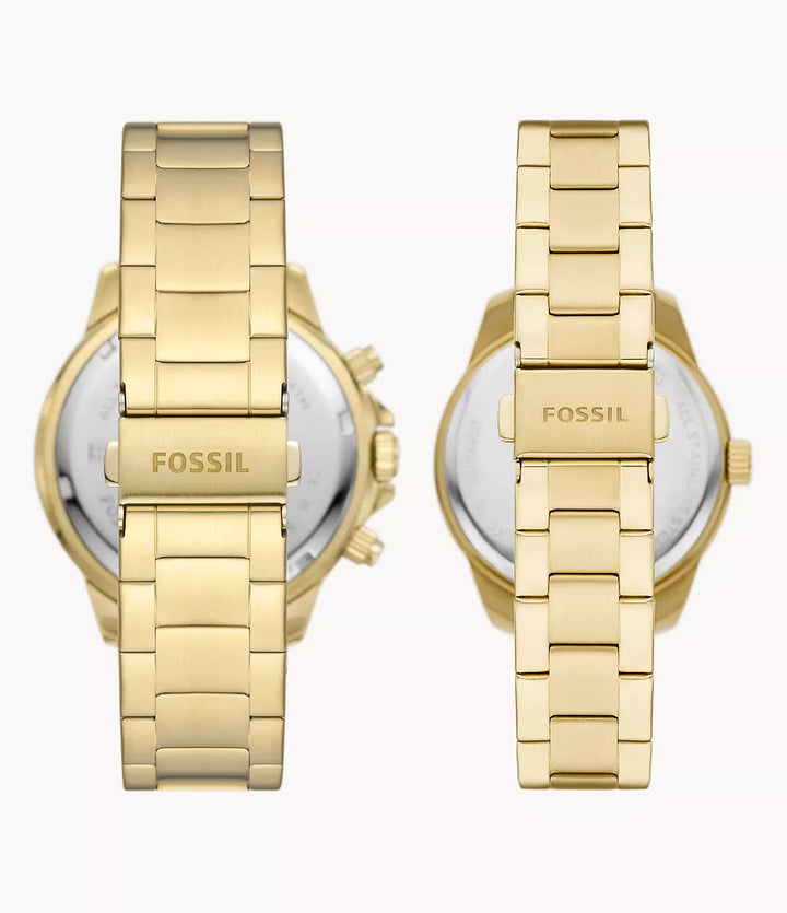 Fossil Bannon Stainless Steel Couple Set Watch - BQ2754SET