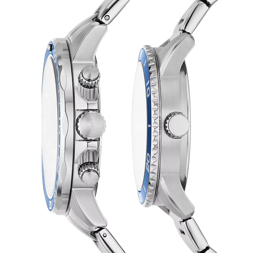 طقم ساعات فوسيل بانون ستانلس ستيل للأزواج - BQ2828SET