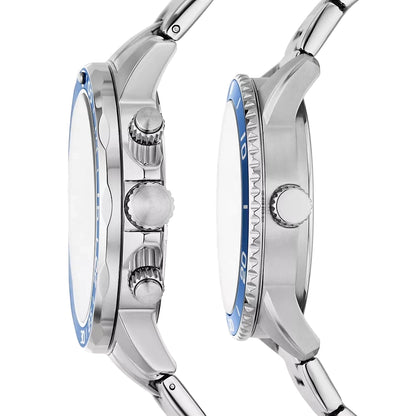طقم ساعات فوسيل بانون ستانلس ستيل للأزواج - BQ2828SET