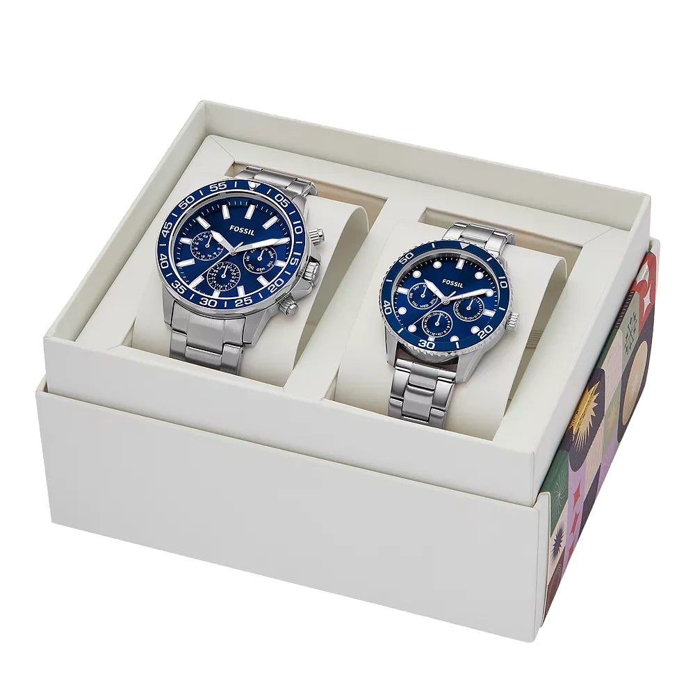 طقم ساعات فوسيل بانون ستانلس ستيل للأزواج - BQ2828SET