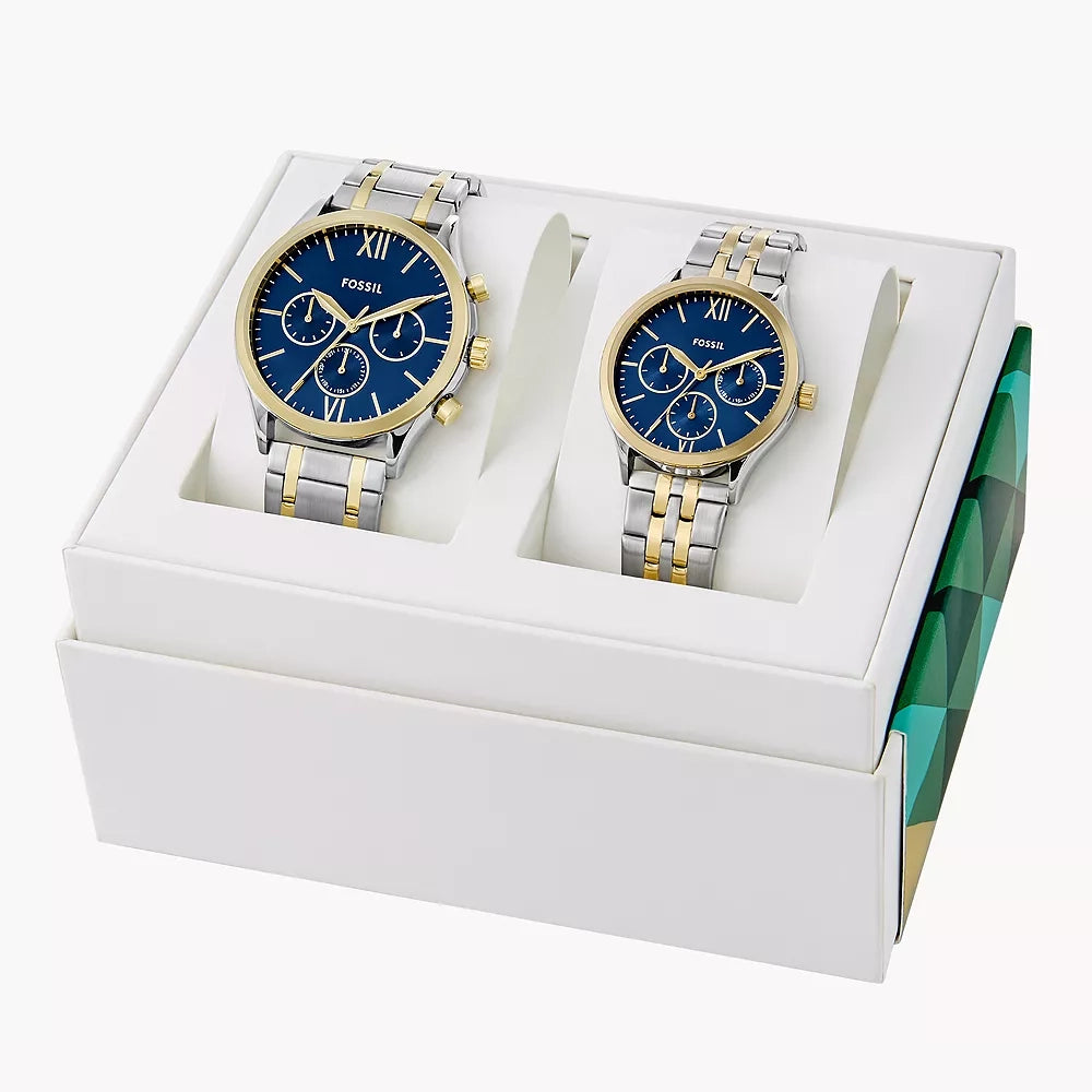 Fossil Fenmore Couple Multifunction Two-Tone Stainless Steel Watch