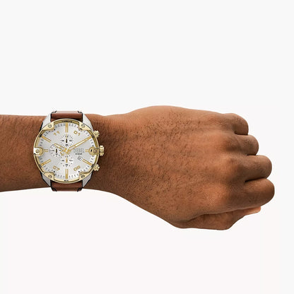 Diesel Spiked Men's Brown Leather Watch - DZ4665