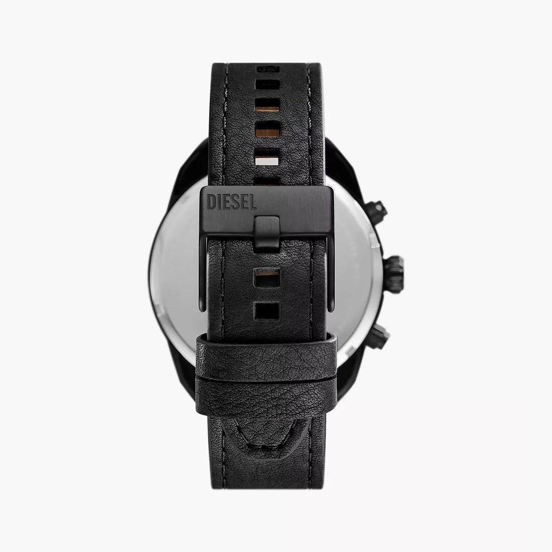 Diesel Spiked Men's Black Leather Watch