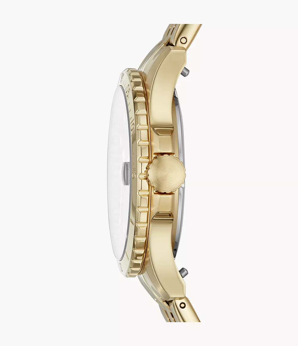 Fossil Analog Women's Watch Gold Plated Metal Bracelet - ES4746