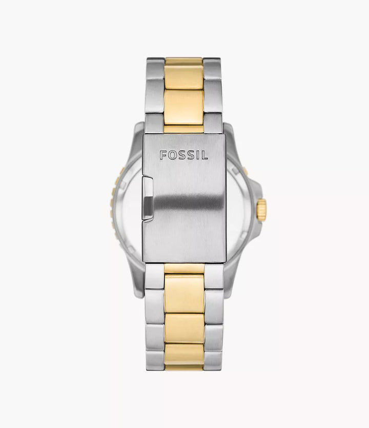 Fossil Blue Three Hand Date Two Tone Stainless Steel Men's Watch - FS5951