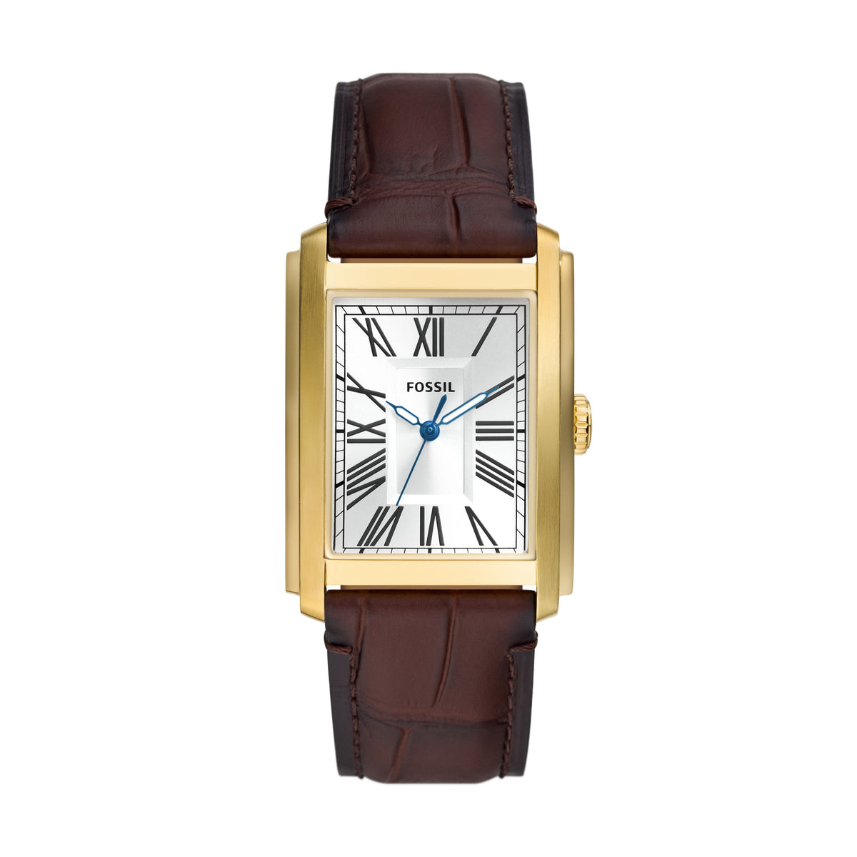 Fossil Carraway Three-Hand Brown Croco Gents Leather Watch