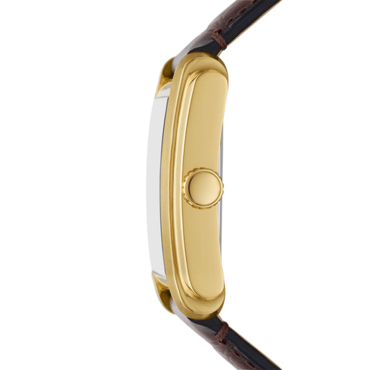 Fossil Carraway Three-Hand Brown Croco Gents Leather Watch