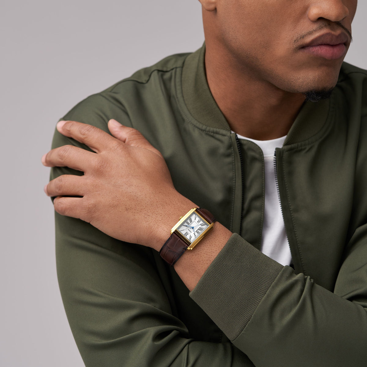 Fossil Carraway Three-Hand Brown Croco Gents Leather Watch