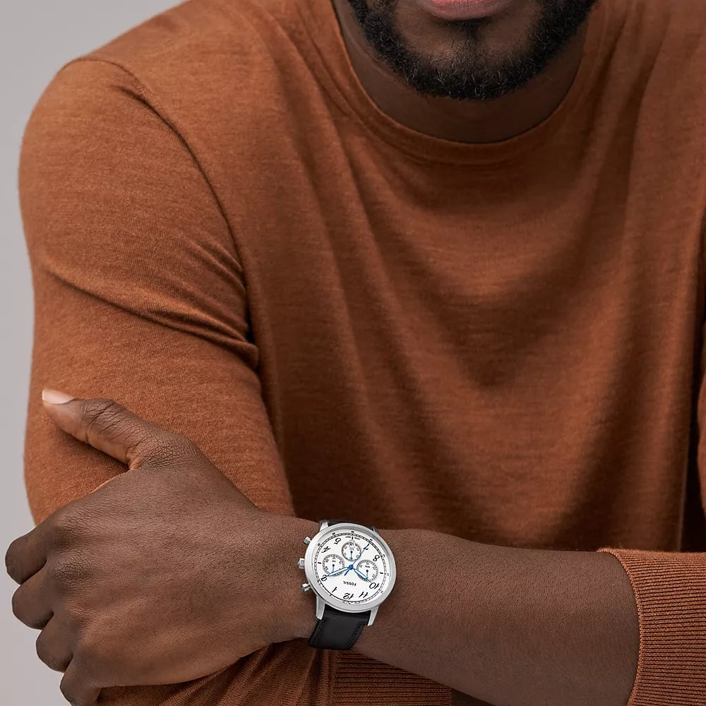 Fossil Neutra Chronograph Black Leather Watch
