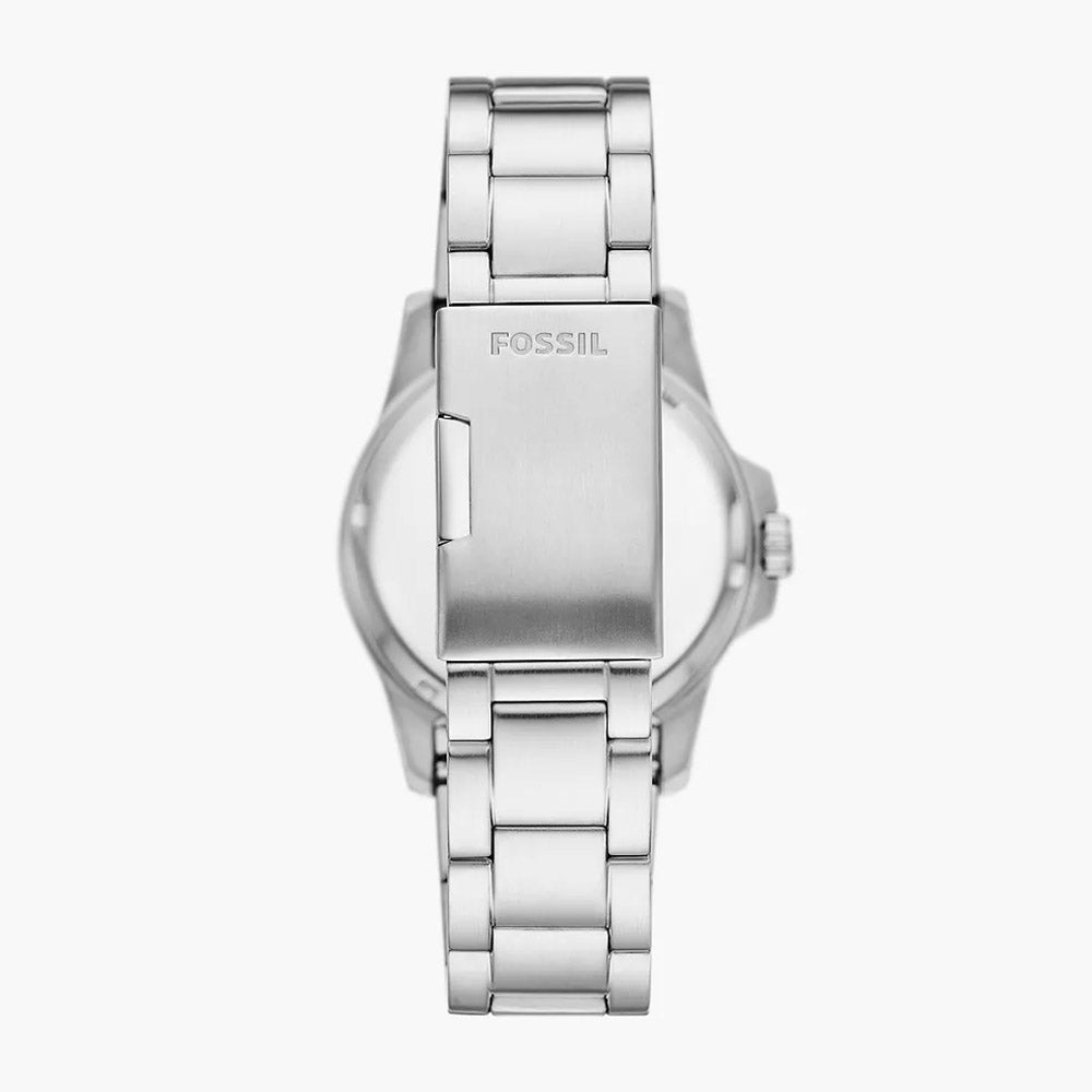 ساعة Fossil Blue للغوص بثلاثة عقارب وتاريخ من الفولاذ المقاوم للصدأ