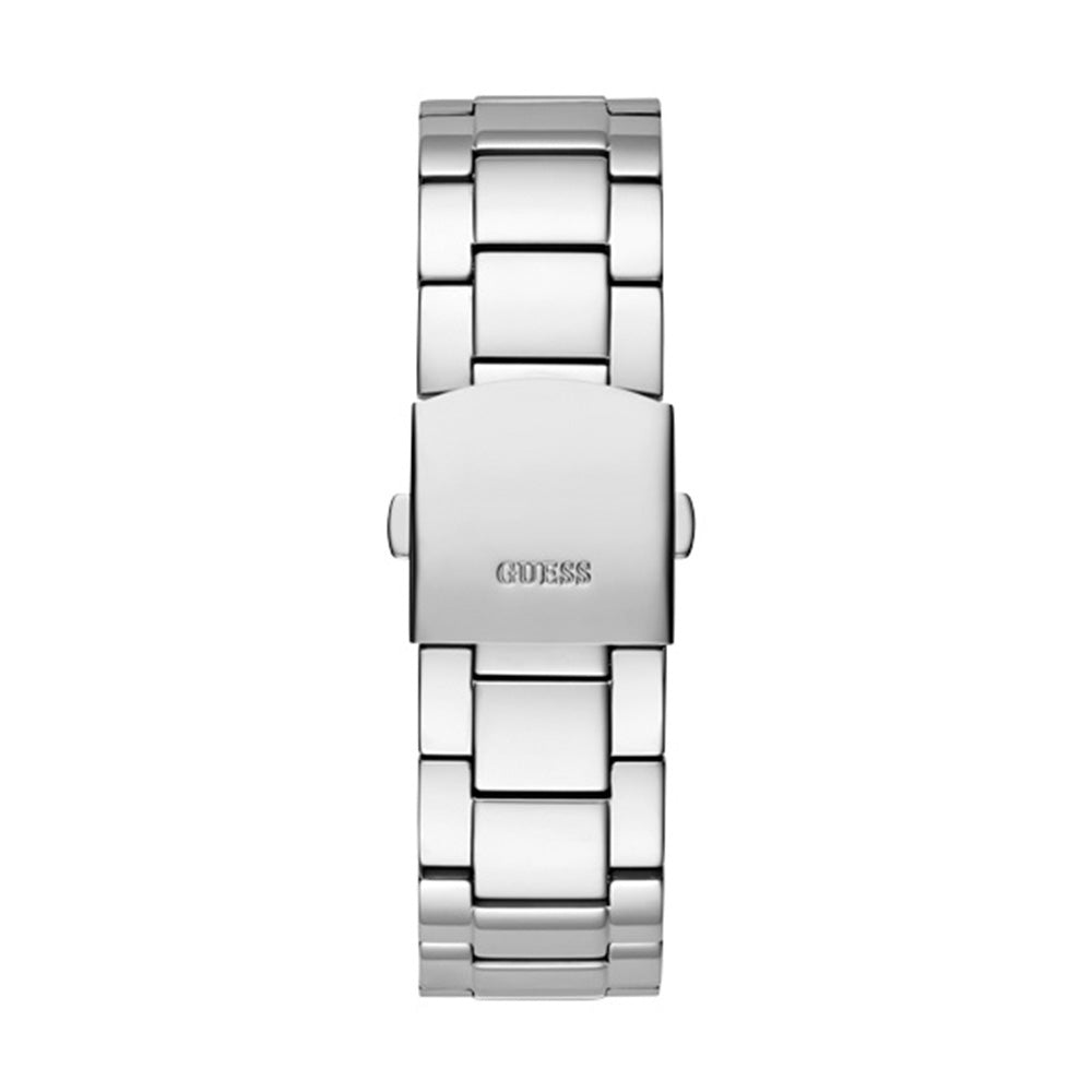 Guess Men's Watch Silver Tone Case Black Dial Quartz