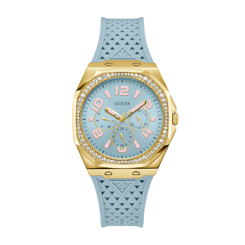 Guess Women's Watch Gold Tone Case Blue Dial Quartz