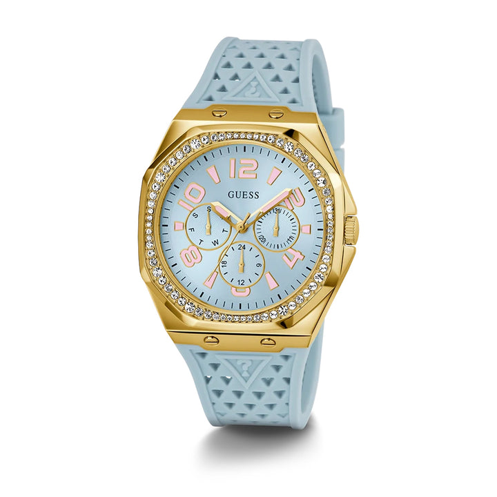 Guess Women's Watch Gold Tone Case Blue Dial Quartz