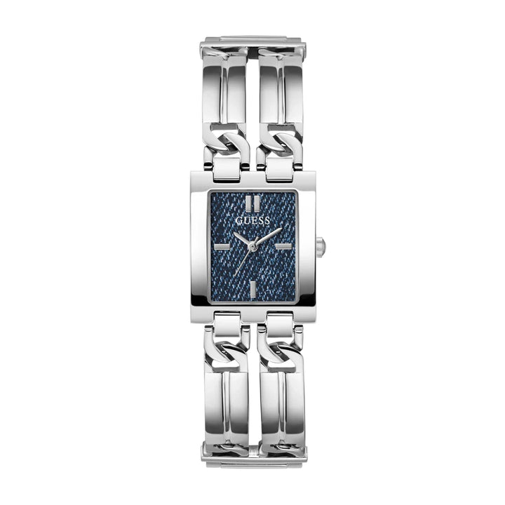 Guess Women's Watch Silver Tone Case Blue Dial Quartz