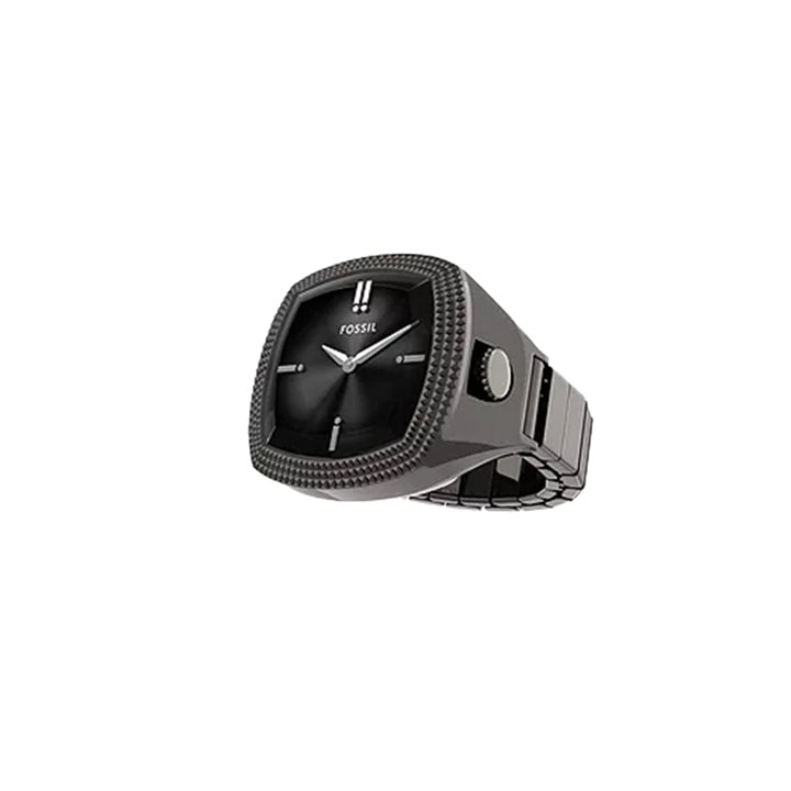 Fossil Unisex Nick Jonas x Fossil Machine Luxe Grey Vignette Two-Hand Gunmetal Stainless Steel Watch Ring