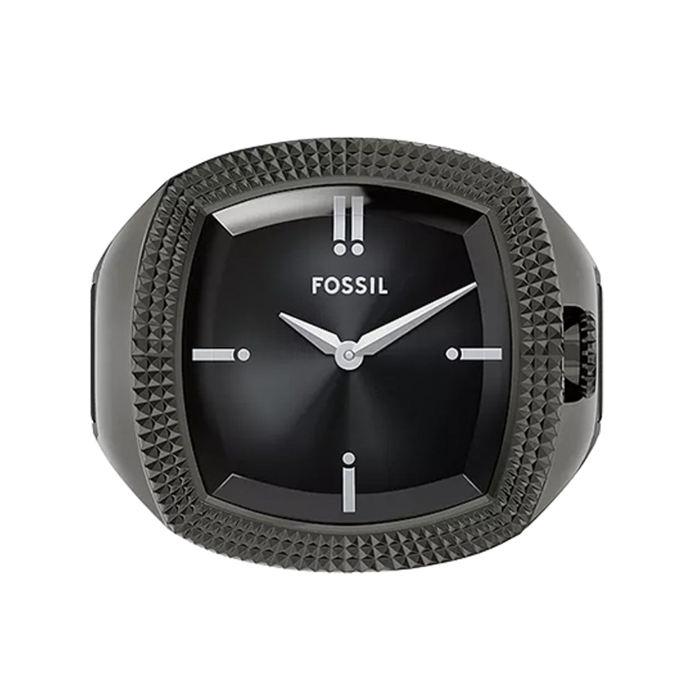 Fossil Unisex Nick Jonas x Fossil Machine Luxe Grey Vignette Two-Hand Gunmetal Stainless Steel Watch Ring