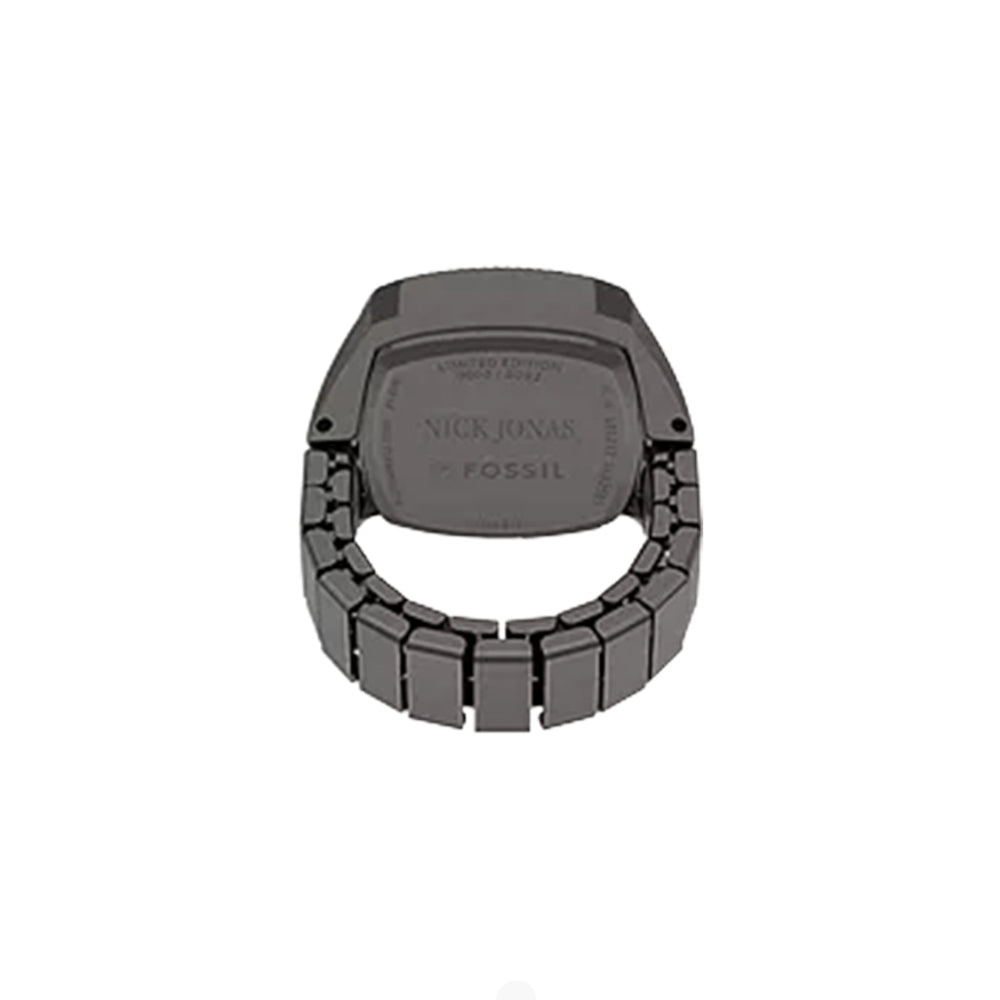 Fossil Unisex Nick Jonas x Fossil Machine Luxe Grey Vignette Two-Hand Gunmetal Stainless Steel Watch Ring