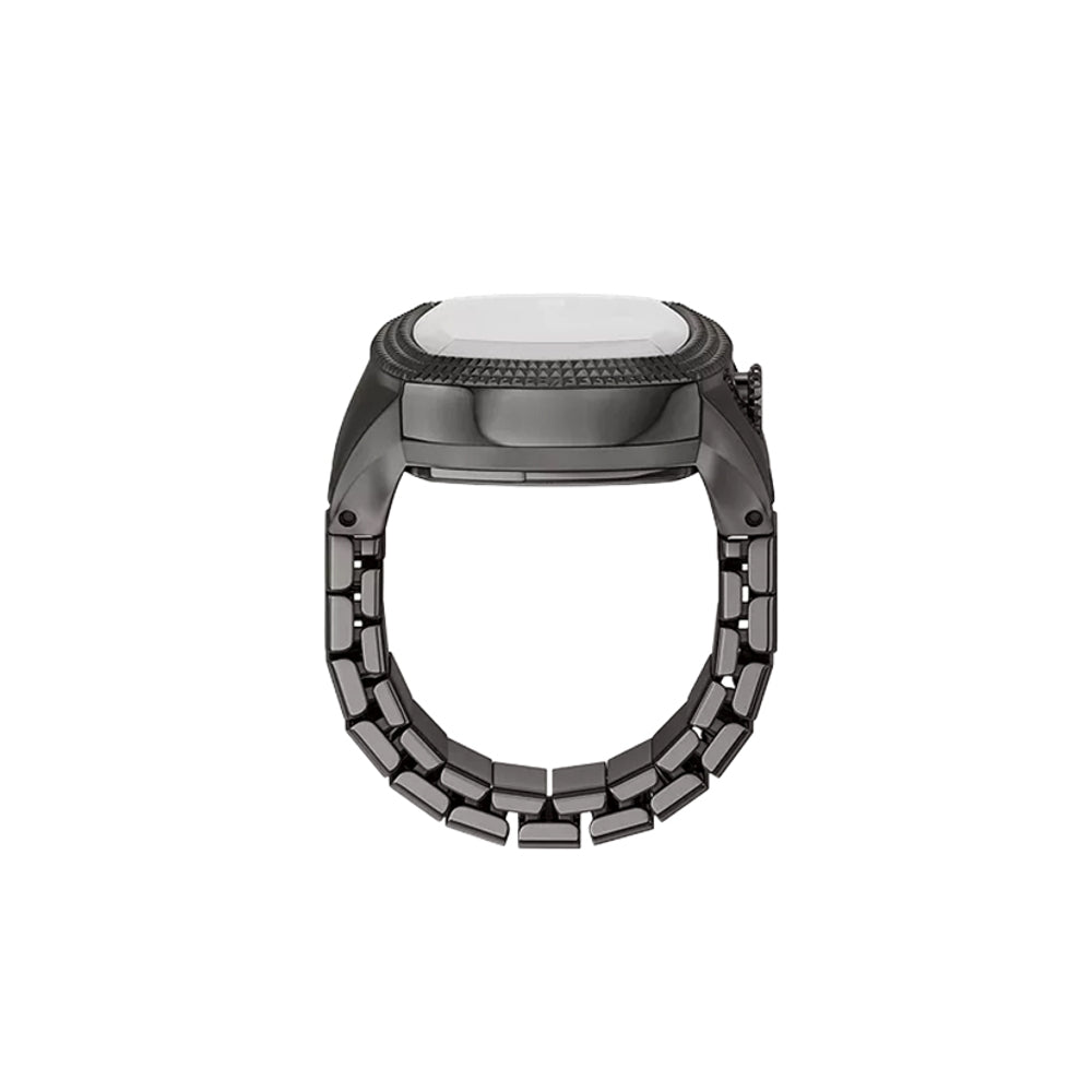 Fossil Unisex Nick Jonas x Fossil Machine Luxe Grey Vignette Two-Hand Gunmetal Stainless Steel Watch Ring - LE1212