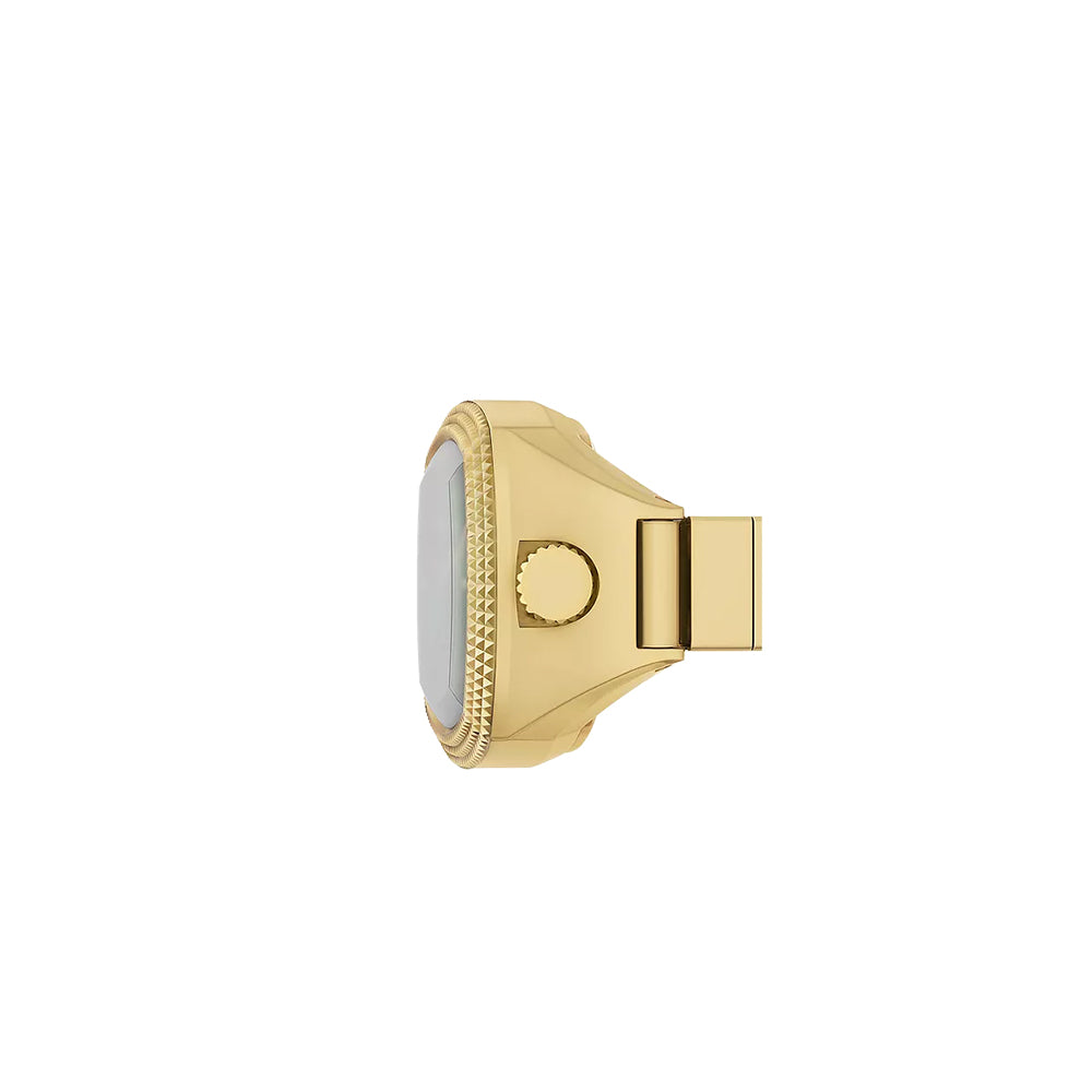 Fossil Unisex Nick Jonas x Fossil Machine Luxe Green Vignette Two-Hand Gold-Tone Stainless Steel Watch Ring