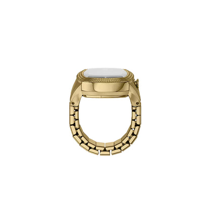 Fossil Unisex Nick Jonas x Fossil Machine Luxe Green Vignette Two-Hand Gold-Tone Stainless Steel Watch Ring - LE1213