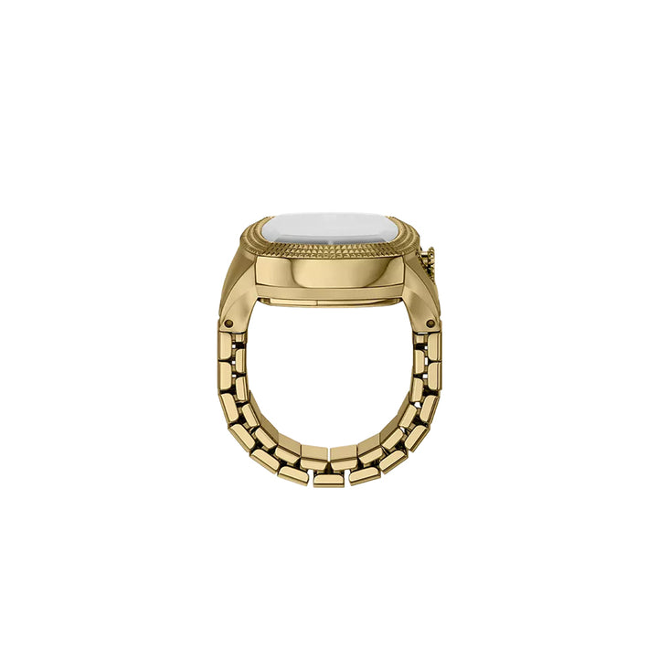 Fossil Unisex Nick Jonas x Fossil Machine Luxe Green Vignette Two-Hand Gold-Tone Stainless Steel Watch Ring